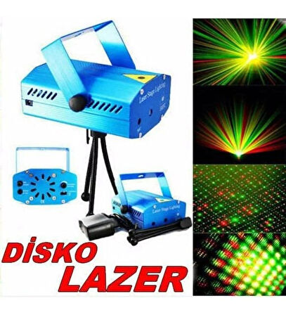 Disko Parti Festival Aydınlatma Mini Lazer Işık Show Cihazı