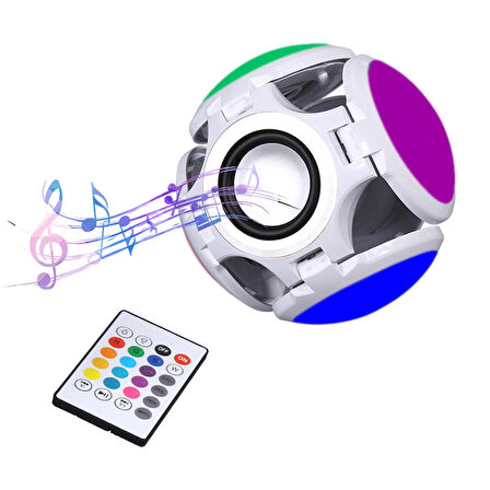 Bluetooth Hoparlör Müzik Çalar Kumandalı Ayarlanabilir Rgb Renkli