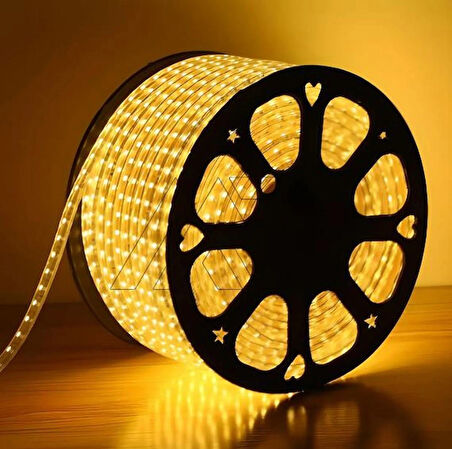20 Metre Günışığı Silikonlu Hortum Şerit Led Işık Fişli 3 Çipli