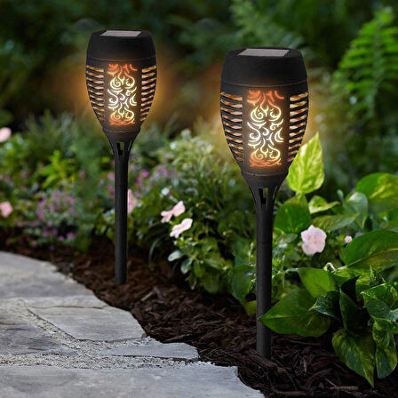 6 Adet Su Geçirmez Güneş Enerjili Led Meşale Bahçe Aydınlatma