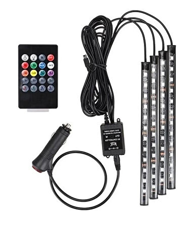Araç İçi Rgb Renkli Ayak Altı Sese Duyarlı Kumandalı Led