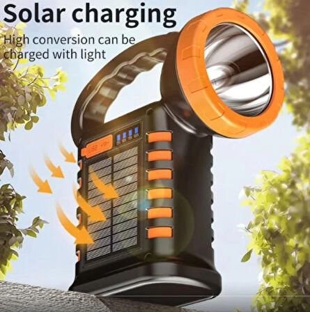 Wıson Ws-4343 Fonksiyonlu Solar Şarjlı Powerbanklı Kamp Lambası
