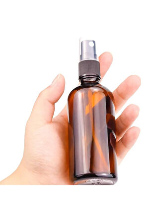 2 Adet Siyah Sprey Başlıklı Amber Cam Şişe 100ml