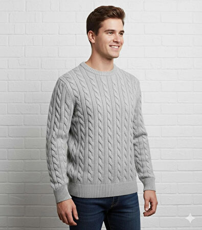 erkek-saç örgülü-bisiklet yaka-kazak