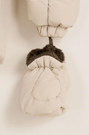 YENİ Patikli İçi Peluş Eldivenli Kapüşonlu Çocuk Kar Kışlık Erkek Bebek Astronot Tulum Kozmonot Mont