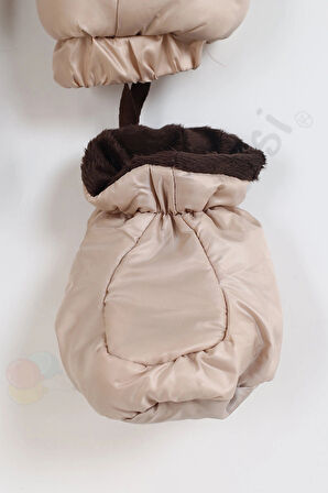 YENİ Patikli İçi Peluş Eldivenli Kapüşonlu Çocuk Kar Kışlık Erkek Bebek Astronot Tulum Kozmonot Mont