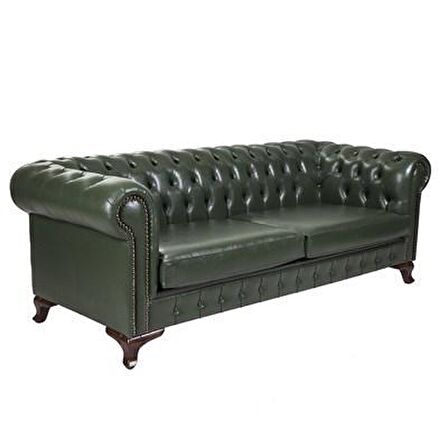 3A Mobilya Yağ Yeşili Chesterfield