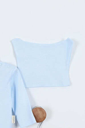 Tavşan Desenli Erkek Bebek Hastane Çıkışı Bebek Kıyafetleri Yenidoğan Hastane Çıkış Seti 4 Müslin 