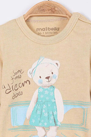 Müslin Tavşan Desenli Kız Bebek Hastane Çıkışı Bebek Kıyafetleri Yenidoğan Hastane Çıkış Seti 4'lü 