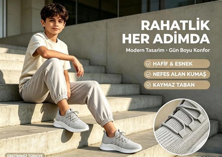 LEU Kadın Sneaker Ayakkabı Triko Gri Bağcıklı 36