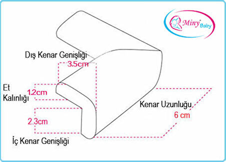 Miny Baby Kauçuk Köşe Koruyucu   4' Lü / Krem