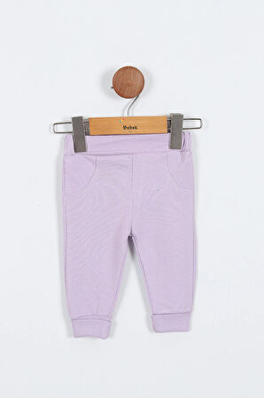 Kalp Desenli Fermuarlı Kapşonlu Pamuklu Zıbın Uzun Kol Kız Bebek 3'lü Takım Alt Üst Kız Bebek Takım 