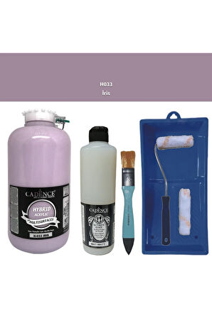 Mobilya Boyası-Cadence Multisurface H-033 Irıs 2000Ml Ultimate Vernik Mat 500Ml Saten Rulo Set