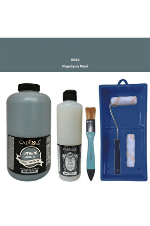 Mobilya Boyası-Cadence Multisurface H-042 NapolyonMavi 2000Ml Ultimate Vernik Mat 500Ml SatenRuloSet