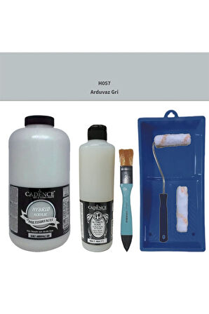 Mobilya Boyası-Cadence Multisurface H-057 Arduvaz Gri 2000Ml Ultimate Vernik Mat 500Ml SatenRuloSet