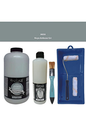 Mobilya Boyası-Cadence Multisurface H-058 K.Arduvaz Gri 2000Ml Ultimate Vernik Mat 500Ml SateRuloSet