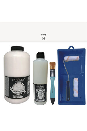 Mobilya Boyası-Cadence Multisurface H-071 Çığ 2000Ml Ultimate Vernik Mat 500Ml Saten Rulo Set