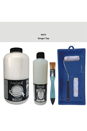 Mobilya Boyası-Cadence Multisurface H-075 Sünger Taşı 2000Ml Ultimate Vernik Mat 500Ml SatenRuloSet