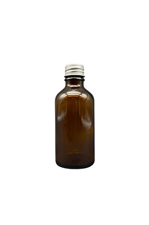 10 Adet Amber Cam Shot Şişesi Sızdırmaz Silver Metal Kapaklı Koku Süs ÇokAmaçlı 50ml