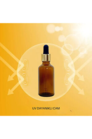 Altın/Siyah Cam Pipetli 30ml Amber Cam Şişeler 10 Adet