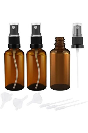 Amber Cam Sprey Şişesi Siyah Ince Sis Püskürtücü 50cc 3 Lü Set