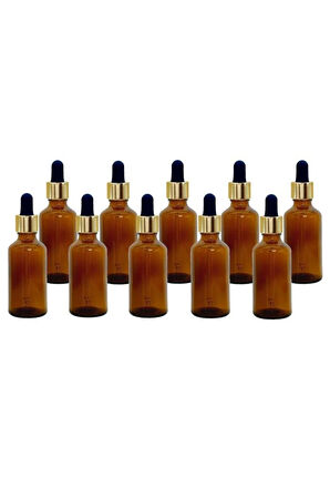 100 Ml Amber Droper Cam Damlalıklı Kehribar Boş Şişe(10adet)