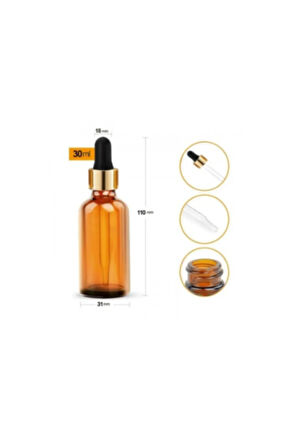 100 Ml Amber Droper Cam Damlalıklı Kehribar Boş Şişe(10adet)