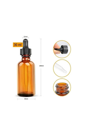 30 ml Damlalıklı Amber Şişe 6 Adet