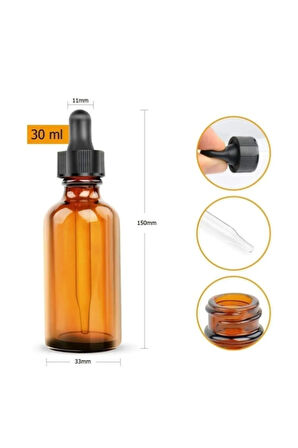 Plazma Damlalıklı Amber Şişe 30 ml 6 Adet