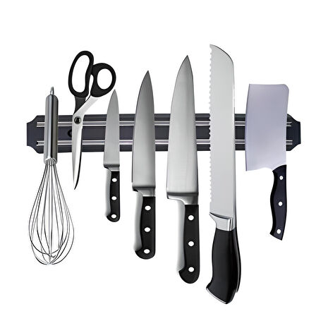 Mıknatıslı Paslanmaz Duvar Bıçak Askısı Standı 33 Cm Aparat