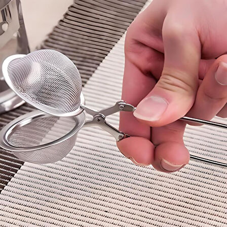 Paslanmaz Metal Pratik Kolay Bitki Çayı Demleme Süzgeci Aparatı