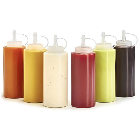 Şeffaf Kapaklı Sızdırmaz Yağlık Sosluk Şişesi Plastik Yağdanlık 400 ml AP-9028