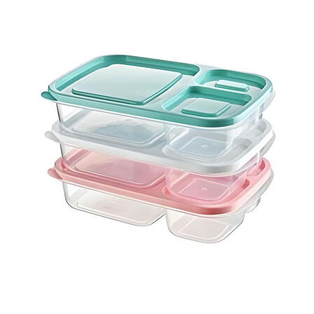 3 Bölmeli Sefer Tası Pratik Kolay Gıda Diyet Saklama Erzak Kabı