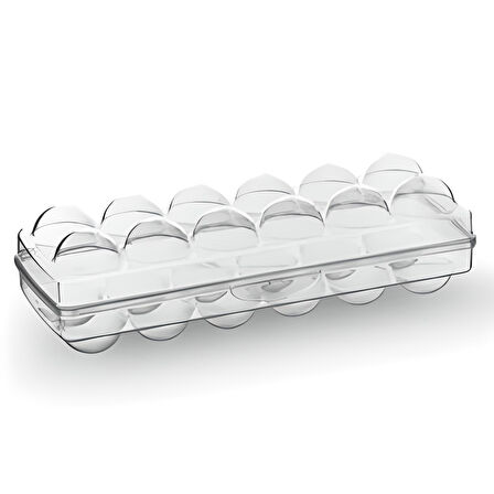 12li Şeffaf Kapaklı Kilitli Yumurta Saklama Kabı Kutusu Aparatı