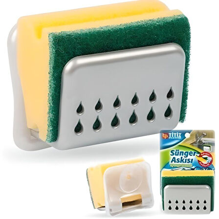 Pratik Mutfak Lavabo Vantuzlu Bulaşık Süngeri Askısı Aparatı