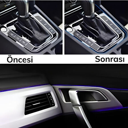 Mavi Araba Oto Trim Dekorasyon Şeridi Kauçuk Elastik Kolay Kurulum 5 metre Şerit Bant