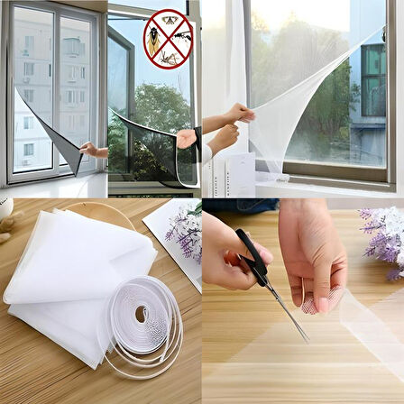 Tüm Cam Pencere Kapılara Uyumlu Çift Kanat Pencere Sinekliği