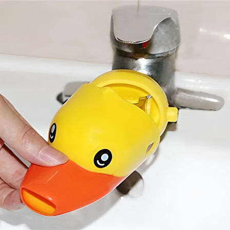 Çocuklar İçin Eğitici ve Güvenli Musluk Uzatıcı Genişletici Başlık Aparatı Ördek Figürlü
