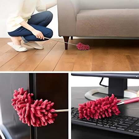 Teleskopik Mikrofiber Pratik Uzayabilen Toz Alma Fırçası Aparatı