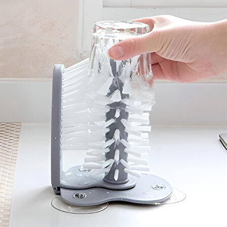 Pratik Kolay Fonksiyonel Vantuzlu Elde Bulaşık Yıkama Fırçası