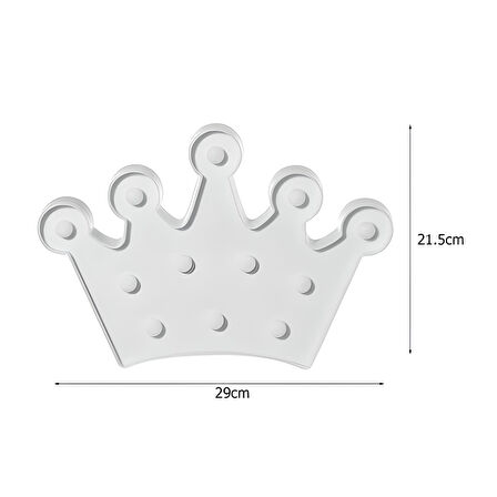 3D Dekoratif Pilli Kraliçe Tacı Model Led Masa ve Gece Lambası