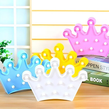 3D Dekoratif Pilli Kraliçe Tacı Model Led Masa ve Gece Lambası