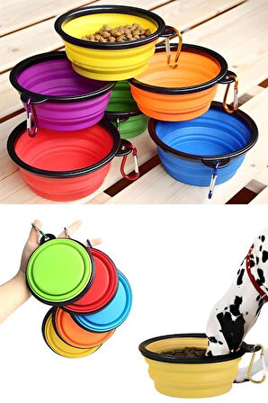 Katlanabilir Kedi Köpek Mama ve Su Kabı Köpek Oyuncağı (Yeşil)