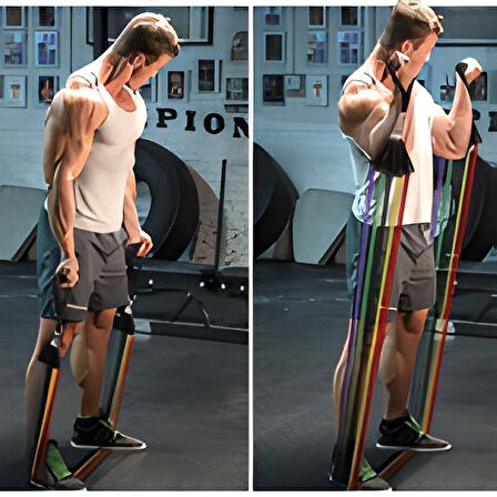 11 Parça Lateks Egzersiz Bandı Çekme Halatı Egzersiz Seti