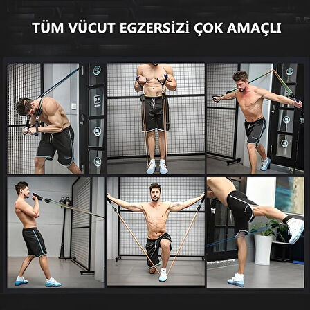 11 Parça Lateks Egzersiz Bandı Çekme Halatı Egzersiz Seti