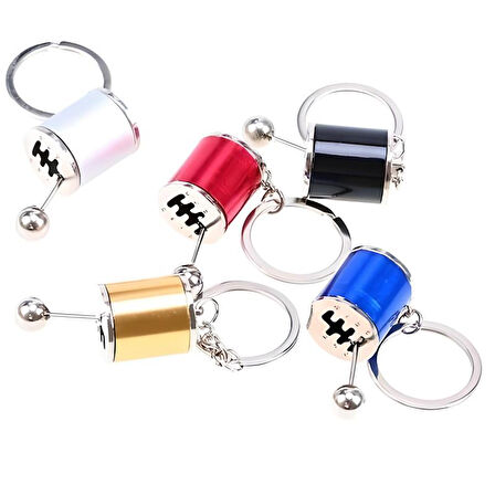 Hareketli Araba Vites Anahtarlık Altı Hız Manuel Vites Dişli Shifter Topuzu Metal Anahtarlık