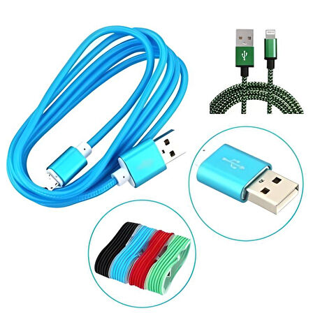 1.5 Metrelik Örgü Şeklinde Apple Iphone Ipad Data Şarj Kablosu