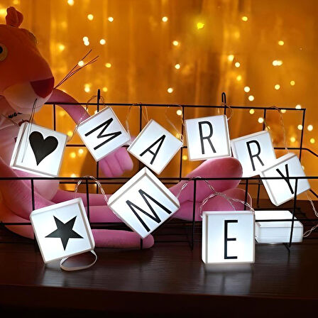 10lu Lightbox Işıklı Harf Mesaj Panosu Dekoratif Harf Işık Zinciri