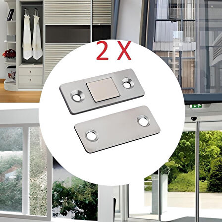 2 Çift Çok Amaçlı Kapı Kapak Dolap Çekmece Mobilya Durdurucu Kapatıcı Mıknatıslar