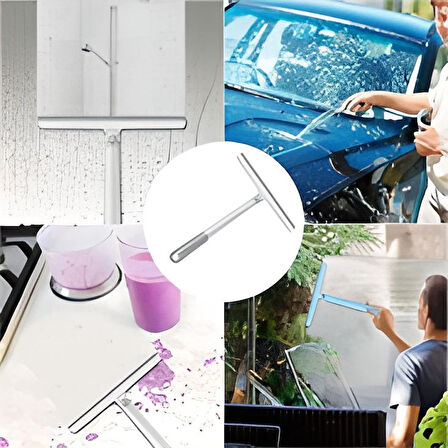 360 Derece Döner Başlıklı Cam Sil Çok Amaçlı Pratik Cam Ayna Fayans Silme Aparatı